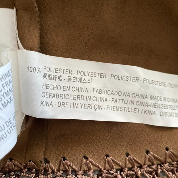 EUC ZARA WOMEN EMBROIDED VEST SLEEVELESS TIE-UP TOP BROWN SIZE S - Picture 8 of 9